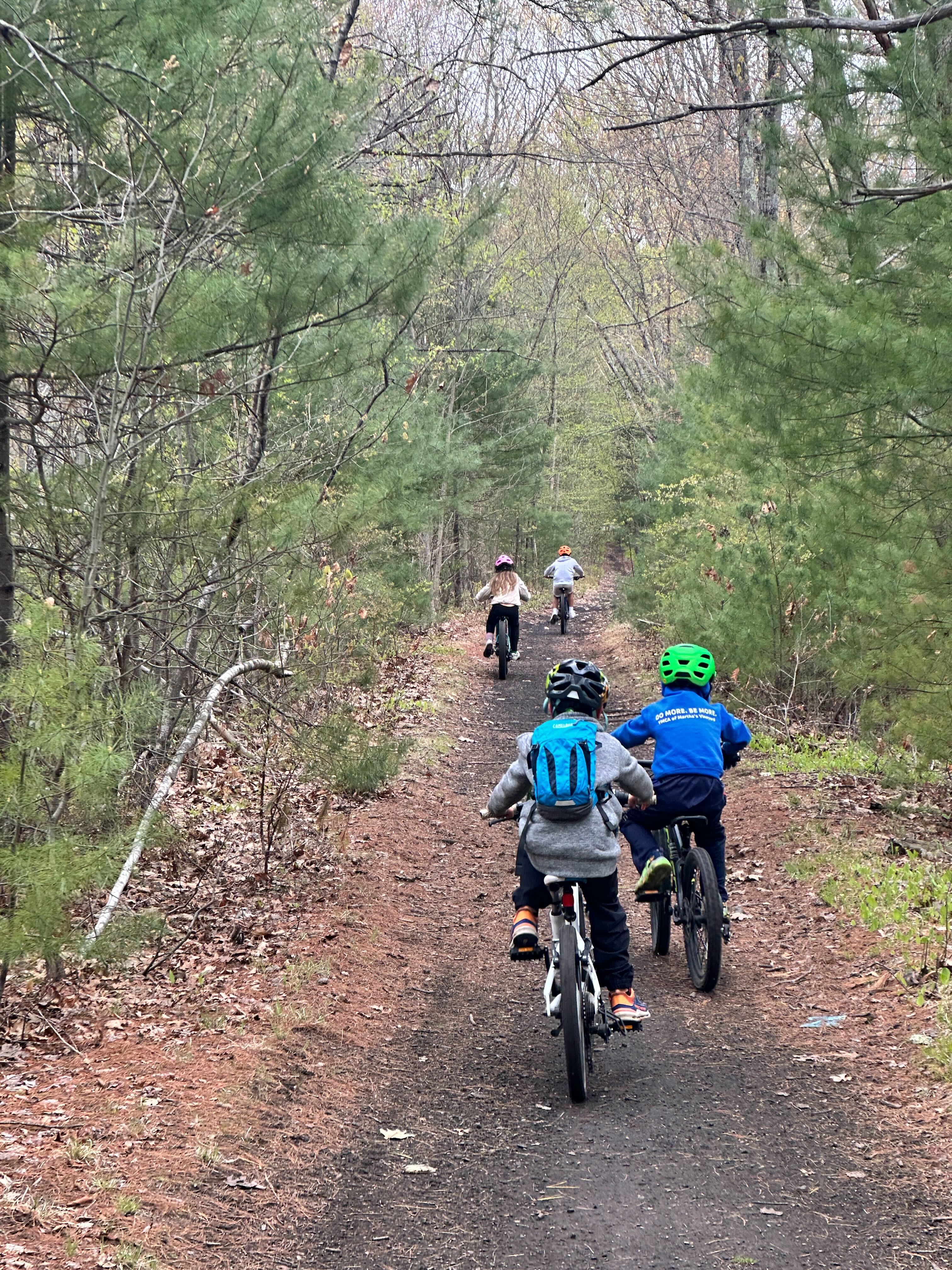 Riders on the arrowed Spring Social course