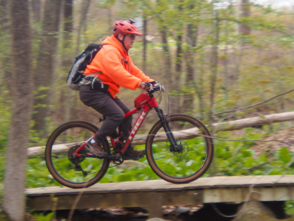 Group of mountain bikers on the Millbury trail network